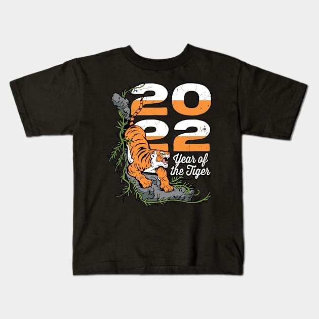 Year of the Tiger 2022 Wild Animal Kids T-Shirt by RadStar